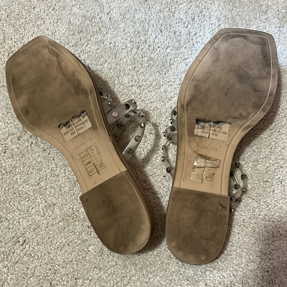 Snake print sandals clear studded straps - Picture 2 of 2